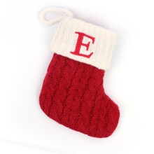 (letterE) Knit Stocking Christmas Family Santa Candy Gift Bags Decorations Party Holiday