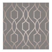 Fresco Apex Trellis Charcoal Copper Wallpaper