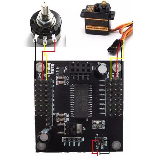 8 Way Servo Control Board Robotic Arm Control Board Ptz Control Knob Potentiometer Control Servo 1