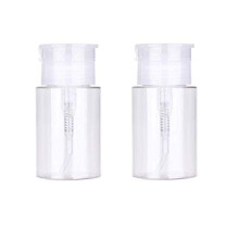 LASSUM 2 Stuks 3.5 oz (100ml) Plastic Pomp Dispenser Lege Fles, Nagellak Remover Pomp Fles met Flip Top Deksel