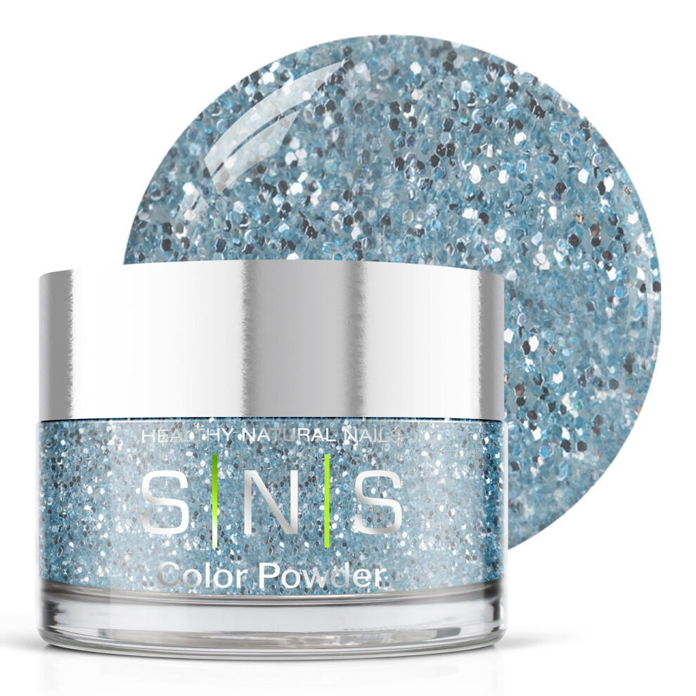 Sns Healthy Natural Sns Nail Dip Powder Colors, Gelous Color Dipping Powder - Baltoro Glacier (Blue, Metallic Glitter) - Long-Lasting Dip Nail Colors- Low-Odor Nail Color