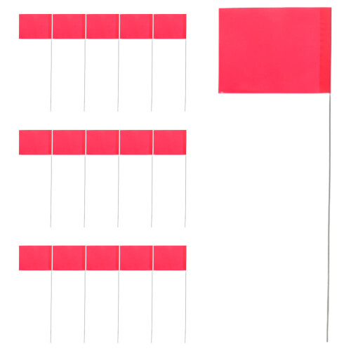 48Pièces Petits Drapeaux De PVC Rouge Pour Arrosage Paysage 1