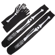 3Sets Skeletpatroon En Handschoenen Halloween Cosplay