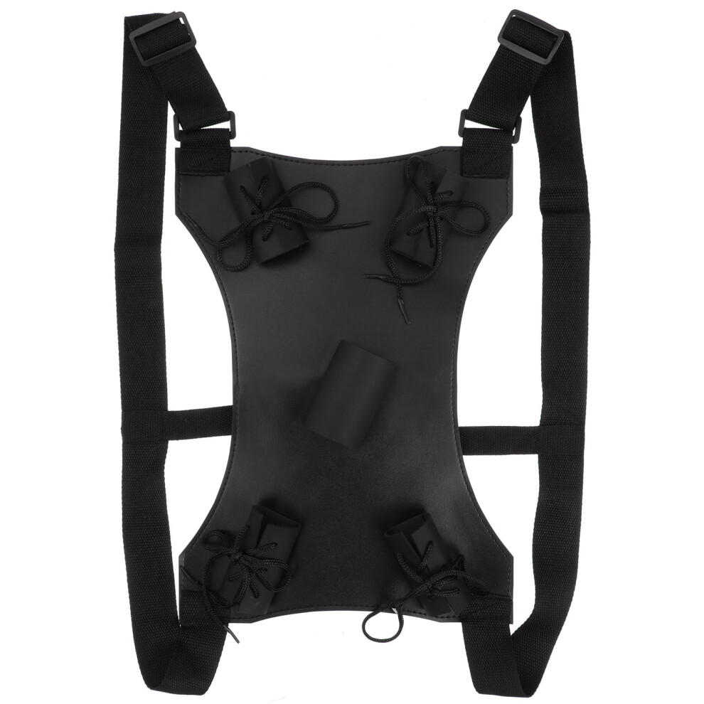 4St Stevige Leren Zwaardtas Unisex Met Rug- En Schouderriemen Zwart-image