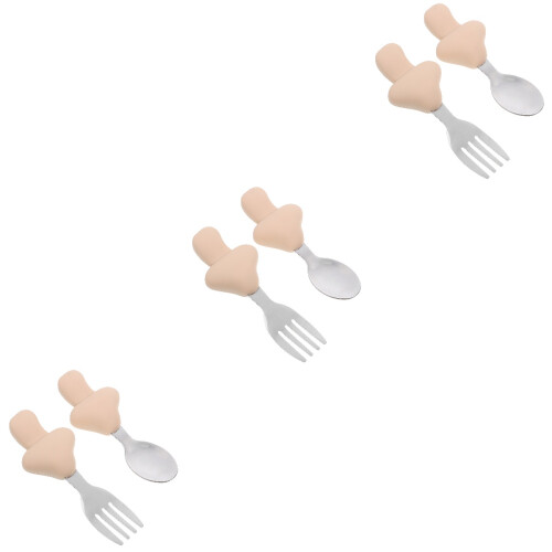 3Sets Baby Eetset Met Ergonomische Siliconen Lepels En 2