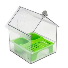 Mangiatoia per Uccelli, Mangiatoia per Parrocchetti, Vasca da Bagno Trasparente, Ciotola per Cibo e Acqua per Fringuelli, Colibrì, Patio, Balcone,