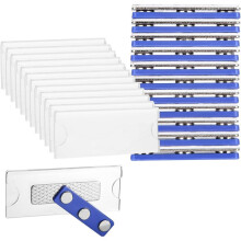12pack Name Badges Magnet, 75 X 30mm, Name Plate for Clothing ID Holder with 3-Point Self-Adhesive Magnets