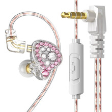 Q2 PRO HiFi Wired Earphone Diamond Face Shiny Headphones with MIC Detachable in-Ear Stereo Earbuds