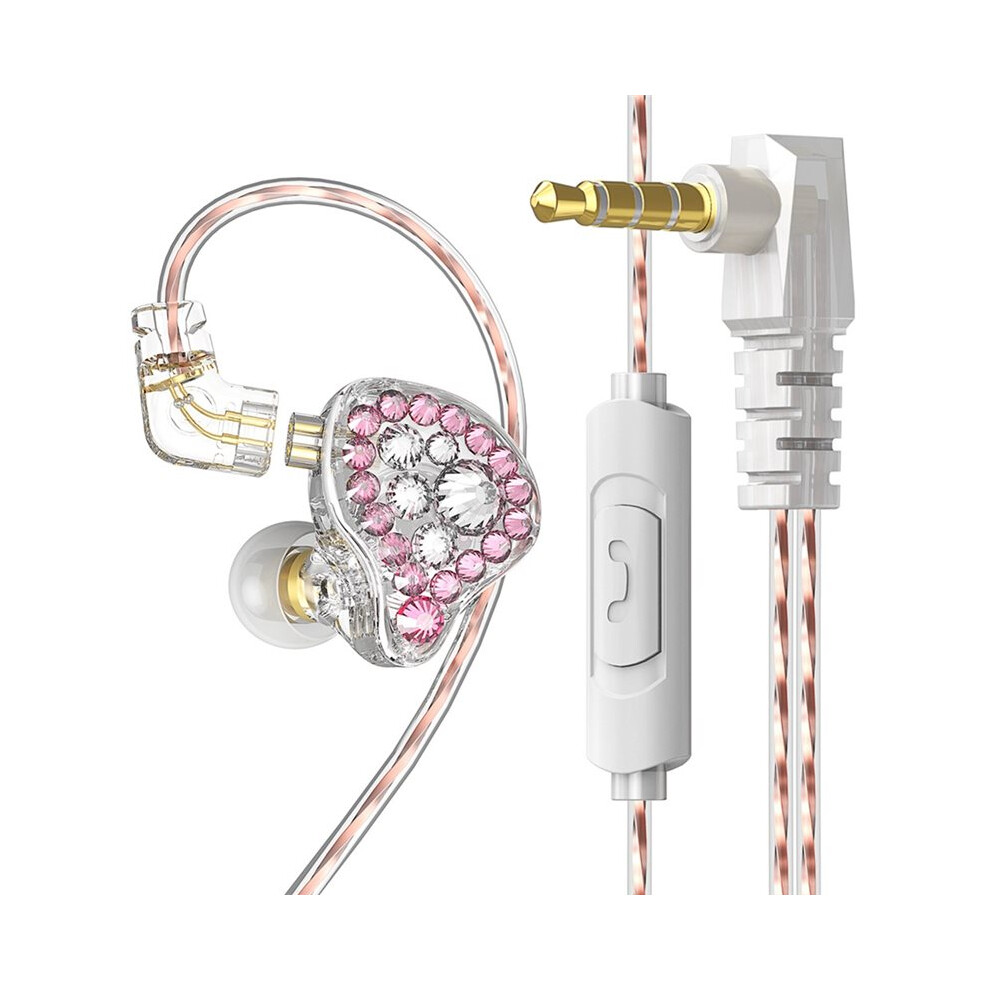 Q2 Pro Hifi Wired Earphone Diamond Face Shiny Headphones With Mic Detachable In-Ear Stereo Earbuds 6033932675446