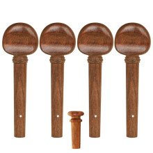 4 Pcs Violin Tuning Pegs Tuners Redwood String Instrument Accessories for 4/4 Fiddle Violin Parts Dark Wood
