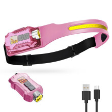 Rechargeable Headlamp with Detachable Flashlight Motion Sensor Waterproof Magnetic Light for Hiking, Running