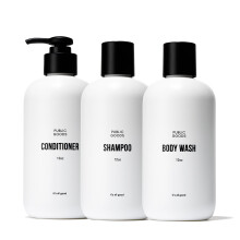 Public Goods Dusch Essentials für Männer und Frauen | Natürlicher Shampoo, Conditioner & Duschgel | Mit Bio-Ölen