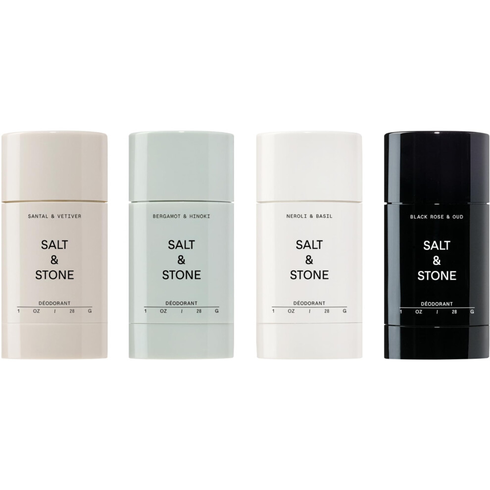 Salt & Stone Black Natural Deodorant Mini Pack For Women & Men | Extra Strength Natural Deodorant | Aluminum Free With Probiotics, Seaweed Extracts & Shea B