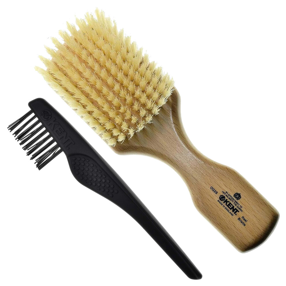 Kent White Og2s Beechwood Soft Bristle Hair Brush And Facial Brush For Beard Care - Exfoliating Soft Natural Boar Bristle Brush For Mens Grooming, Hai