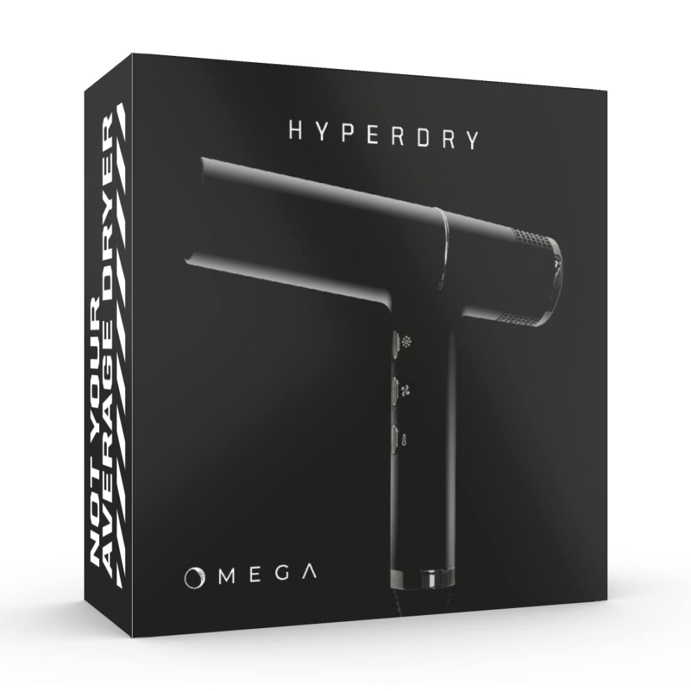 Omega Light Hyperdry Professional Ionic Hair Dryer | Ultra Weight | Iq Perfetto | High-Tech Brushless Motor | 2000W