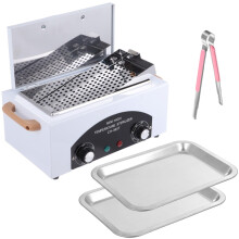 Dry Heat Sterilizer for Nail Tools with Adjustable Heat Timer and Large Capacity Metal Tray
