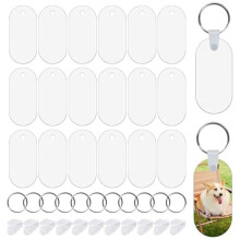 180Pcs Sublimation Keychain Blanks,Double Sided Sublimation Blanks Keychain Heat Transfer Keychain Blanks