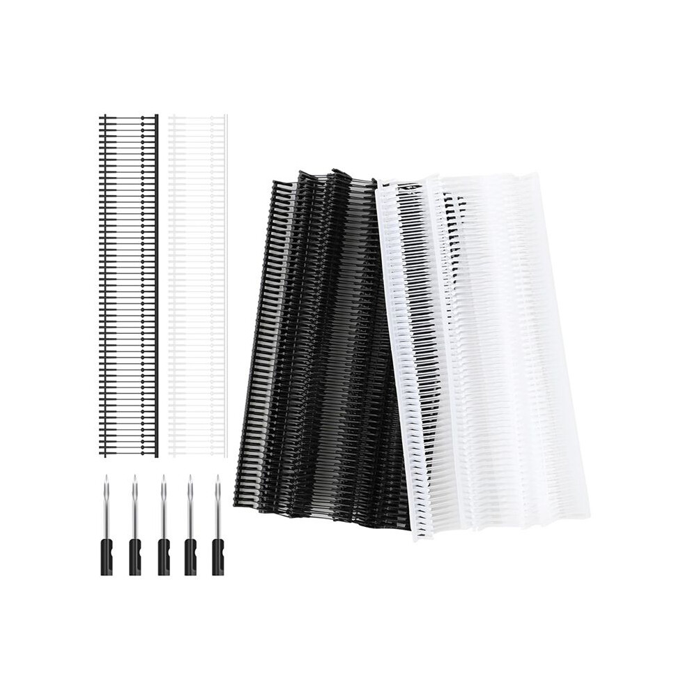 Stitchgun Fasteners,2400Pcs Fixer Tagginggun Barbs Attachments With 5 Pcs Extra Fine Needles(Black/White, 0.4 Inch) 4712777228650