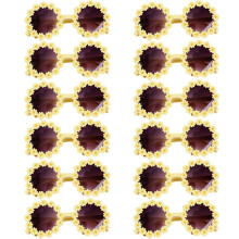Round Flower Sunglasses Kids Daisy Sunglasses Outdoor Sun Protection Glasses Beach Birthday Gift Yellow