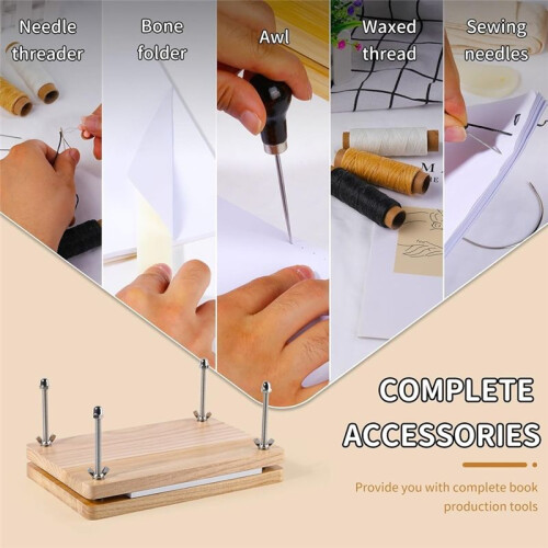 Book Press, Book Binding Kits,Bookbinding Supplies,Book Binding Kit for Beginners Bone Folder Tool for DIY 7.9x11.6 Inch