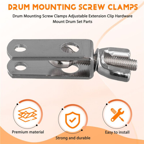 Drum Mounting Screw Clamps Adjustable Extension Clip Hardware Mount Drum Set Parts 1