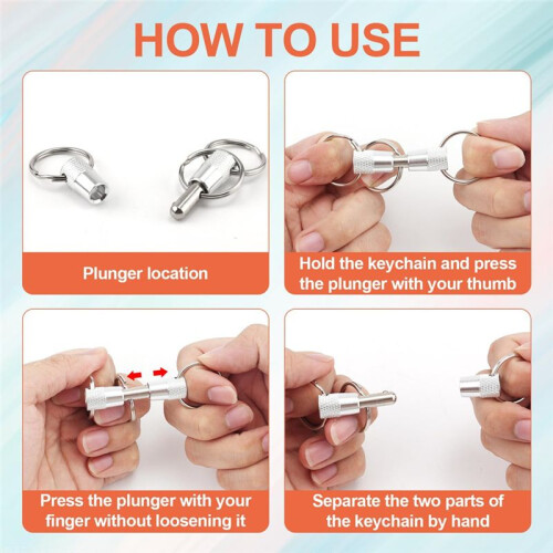 3-Way Quick Release Keychain Detachable Key Rings Pull Apart Separate Quick Disconnect Release Convenient Accessory 6pcs