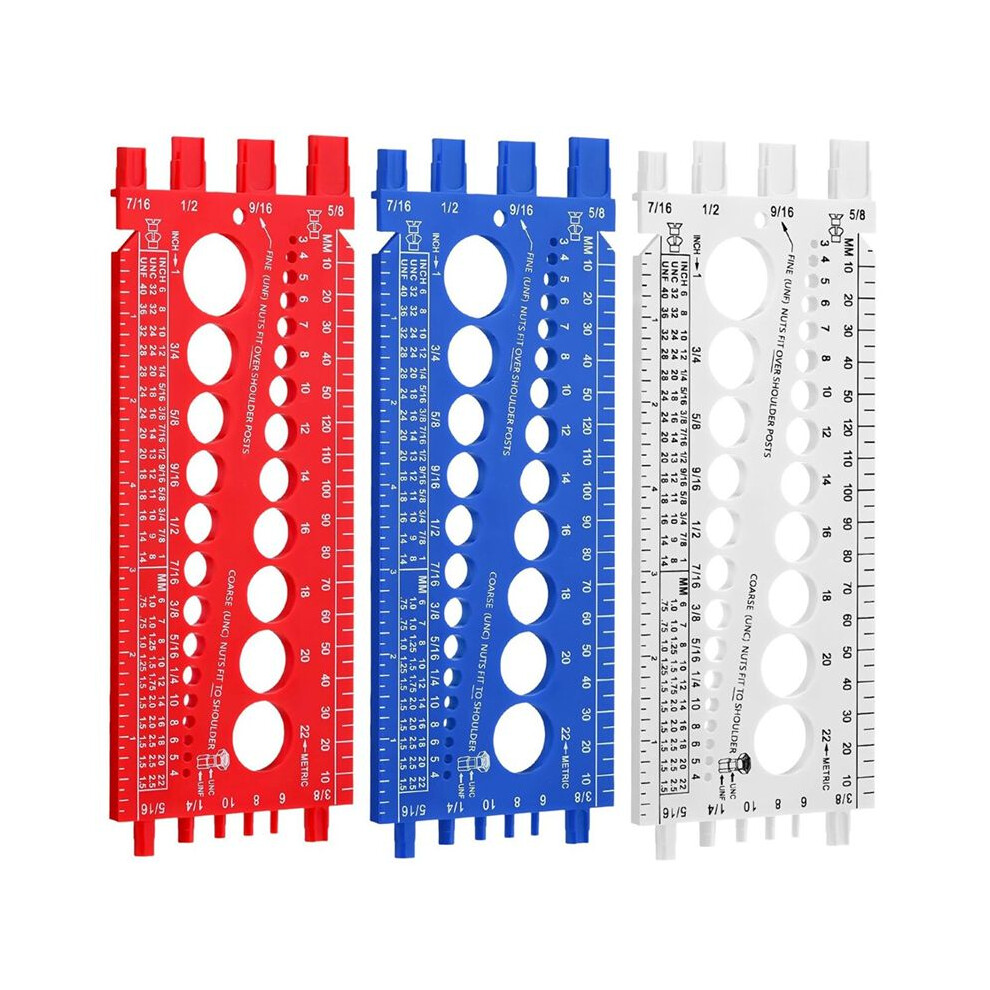 3Pcs Nut Bolt Thread Gauge Plastic Metric And Standard Sizer Tool Bolt Measuring Size And Thread Identifier Gauge 6031804966852
