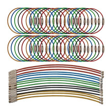 100PCS Keychain, 5.9 Inches Stainless Steel Wire Loop Rings for Hanging Luggage Tag, Keys Keepers