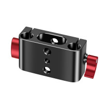 Support de Serrage en Alliage D'Aluminium Double Support de Montage sur Poteau de 15 mm avec Trou 1/4 3/8 pour Plaque de Base de Montage sur Trépied