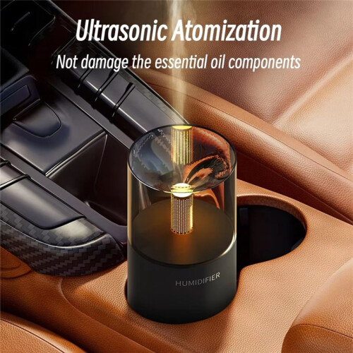 Candlelight Aroma Diffuser USB Electric Ultrasonic Mist Maker Air Humidifier for Car Fragrance Essential Diffuser Black 2