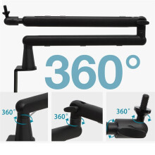 Thin Microphone Arm, Microphone Boom Arm Desktop Stand with Microphone Clip,Adjustable Cantilever Stand for Phone Tablet