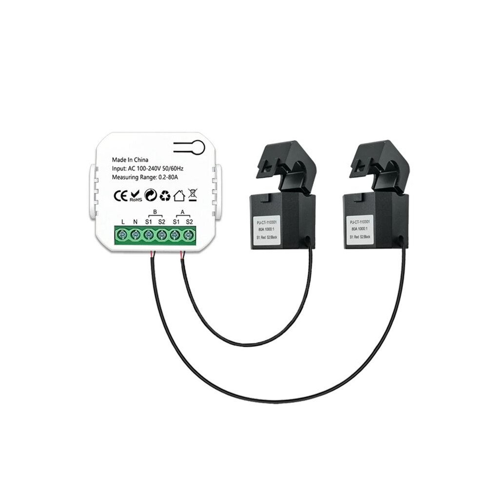 Tuya 2 Way Wifi Meter Bidirection With Clamp App Monitor Solar Produced And Consumed Power Ac110v 240V(2Ct) 6031902588550