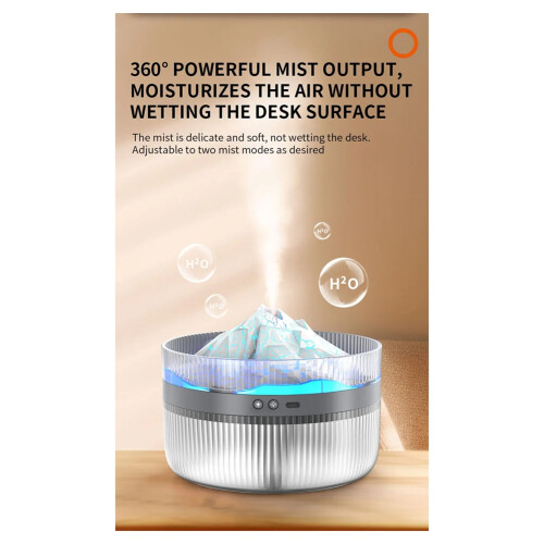 Vulcano Aromatherapy Machine Multi-Function Flame Luftfuktare 2L Parfym Diffusor med Stor Kapacitet Atmosfär Nattljus 2