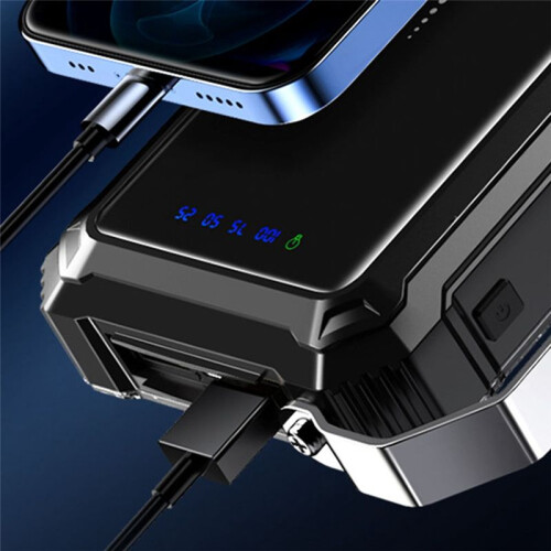 20000Mah Multi-Functional Camping Light LED Portable Light Bracket Tent Emergency Lighting USB Charging Outdoor(Black)