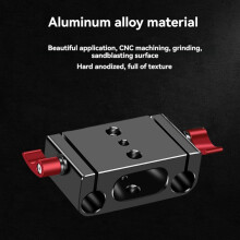 Suporte de Braçadeira de Montagem em Poste Duplo de Liga de Alumínio de 15 mm com Furo de 1/4 3/8 para Placa de Base de Montagem em Tripé