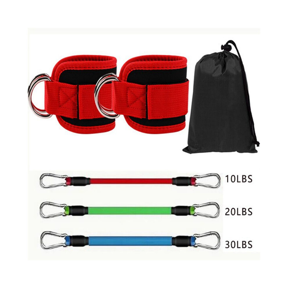 Elastic Belt Three (Including A Pair Of Ankles) Leg Bounce Tension Rope Training With Ankle Elastic Rope Red Ankle Bands 6034129027550