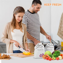 Potato and Onion Storage Bag Drawstring Bag Onion Potato Pepper Storage Bag Drawstring Fresh-Keeping Bag Shopping Bag