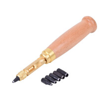 6 Tip Sizes 1.5mm, 2mm, 2.5mm, 3mm, 3.5mm, 4mm Screw Hole Punch/auto Leather Tool Book Drill Kit