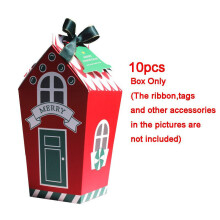 (Red 10Pcs) Christmas Party 510pcs Gift Paper Sweet Favour Candy Boxes Interesting Cute