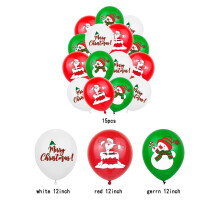 (15pcs Balloons) Party Merry Christmas Supplies Xmas Snow Banner Balloon Santa Hanging Decoration