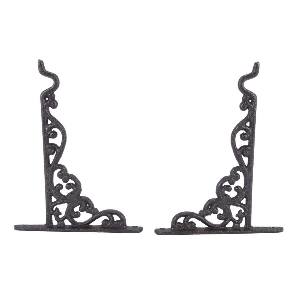 2 Pack Cast Iron Plant Hanger Hanging Planters Basket Wall Hook With Screws, Vintage Metal Wall Stands For Bird Feeders, Planters, Lanterns, Wind 6032556329537