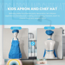 Juego de Delantal y Gorro de Cocinero para NiñOs de 8 Piezas, Ajustable, con Delantal de Cocina de 2 Bolsillos