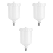3 Pcs 600Ml Plastic Hvlp Paint Cup Pot for Sprayer Cup Connector Jet Paint Sprayer