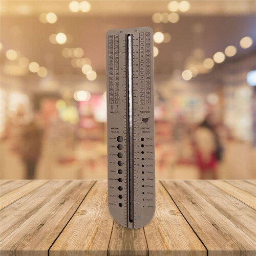 Multi-Functional Sock Ruler for Knitting Wooden Sock Knitting Needle Gauge, Oval Rectangle Yarn Wrap Guide Board 2