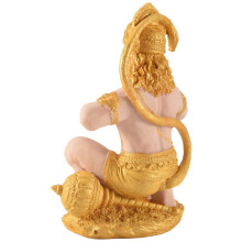 Gold Hanuman Statue Indian Lord Sculpture India Figurine Collection Idol Murti Pooja Sculpture for Decor Ornament