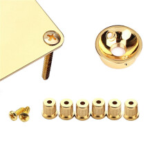 Placa de Conector Eléctrico y Casquillos para Cuerdas de Guitarra y Bajo, Placa de Mástil de Metal, Enrollador de Cuerdas de Guitarra Compatible