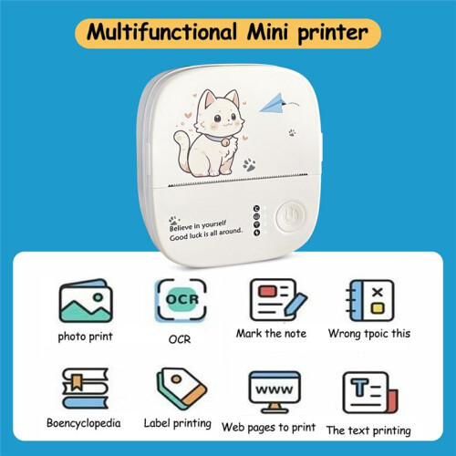 Portable  Thermal Error Printer Pocket Home Printer Wireless Thermarote Printers  Sticker Printer 2