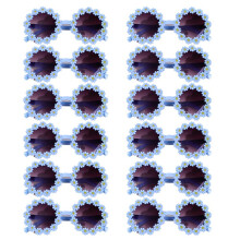 Runde Blumen-Sonnenbrille für Kinder, Gänseblümchen-Sonnenbrille, Sonnenschutzbrille für Den Außenbereich, Strand, Geburtstagsgeschenk, Blau