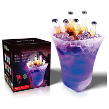 LED Ice Bucket with Speaker Lighted Beverage Tub for Parties Portable Wine Chiller Cooler for Events