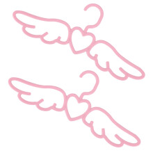 20 StüCk Neues Design Fliegen Engel Plastik Kleidung Hemd KleiderbüGel, Niedlich HüBsch Rosa Liebevolle Herz Schal UnterwäSche KleiderbüGel Rack